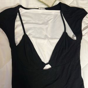 garage black tee with cutouts